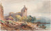 a ruined castle on a lake - William Leighton Leitch — artwork view