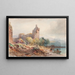 a ruined castle on a lake - William Leighton Leitch — framed artwork on a wall