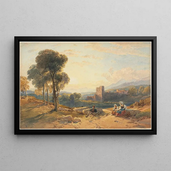 Landscape Painting Italy - William Leighton Leitch — framed artwork on a wall