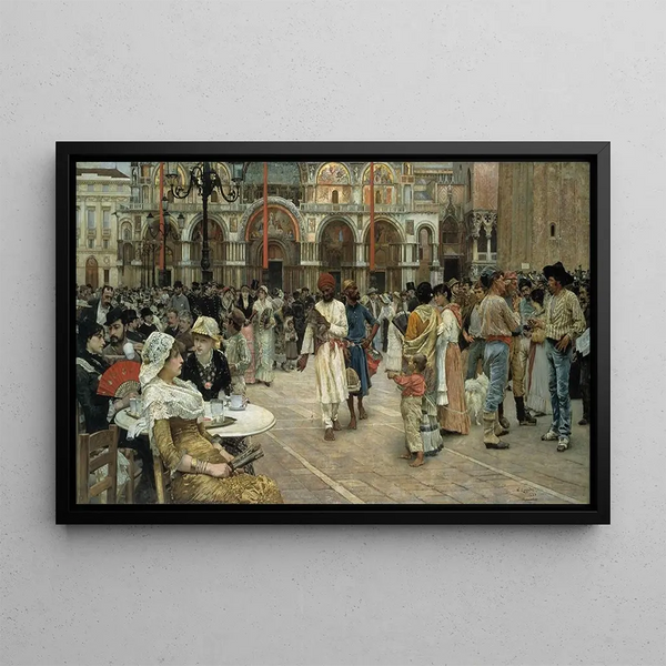 La Piazza San Marco à Venise - William Logsdail — framed artwork on a wall