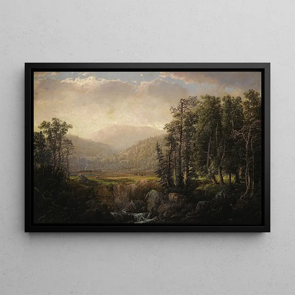 Landscape of the Adirondack Mountains - William Louis Sonntag — framed artwork on a wall