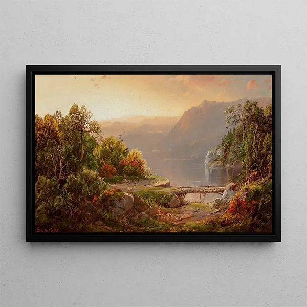 Evening on the Shenandoah - William Louis Sonntag — framed artwork on a wall