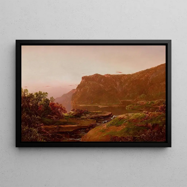 View of the Adirondacks - William Louis Sonntag — framed artwork on a wall