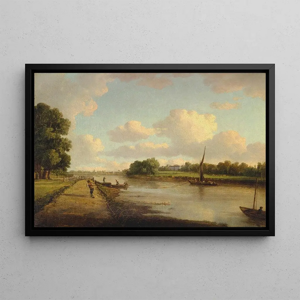 View of the Thames at Richmond - William Marlow — framed artwork on a wall