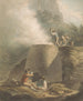 Landscape painting with lime kiln and workers - William Marshall Craig — artwork view