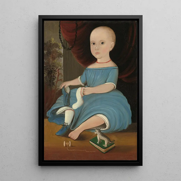 Baby in Blue - William Matthew Prior — framed artwork on a wall