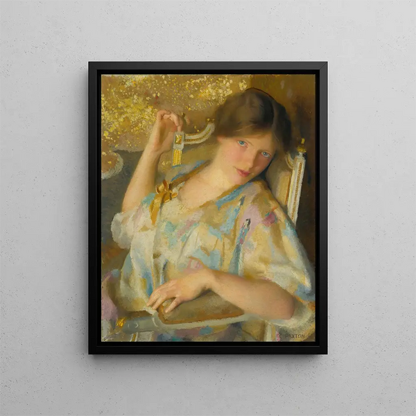La Nonchalance - William McGregor Paxton — framed artwork on a wall