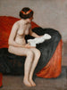 Nude sitting with sculpture - William McGregor Paxton — artwork view