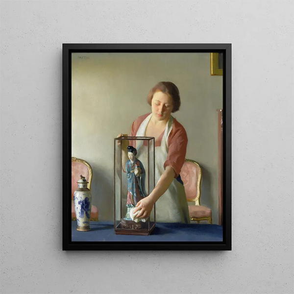 La Figurine - William McGregor Paxton — framed artwork on a wall