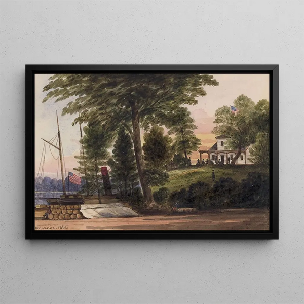 La Maison Blanche, rivière Pamunkey, Virginie - William McIlvaine — framed artwork on a wall