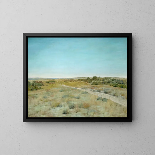 Autumn's First Shivers - William Merritt Chase — framed artwork on a wall
