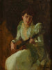 Dame playing guitar - William Merritt Chase — artwork view