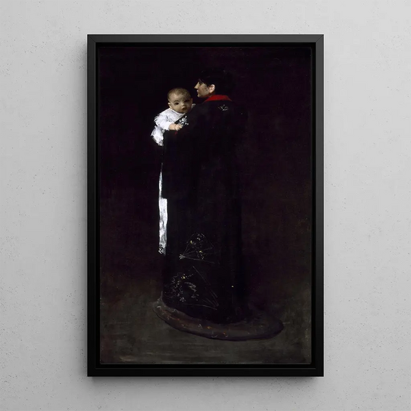 Mother and Child - William Merritt Chase — framed artwork on a wall