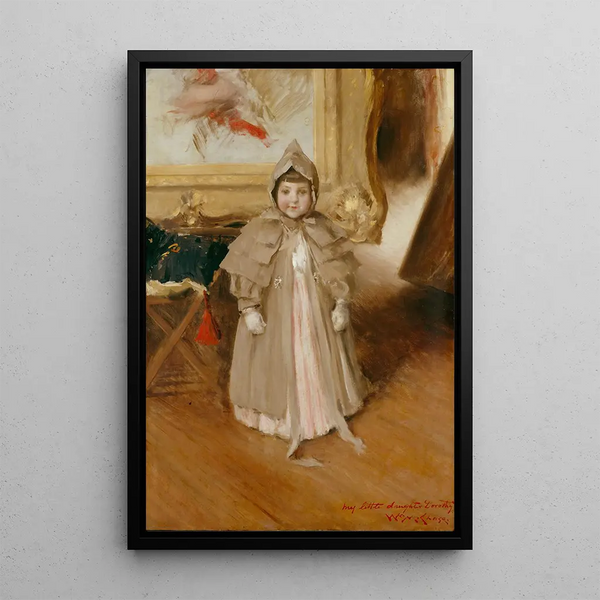 My Little Girl Dorothy - William Merritt Chase — framed artwork on a wall