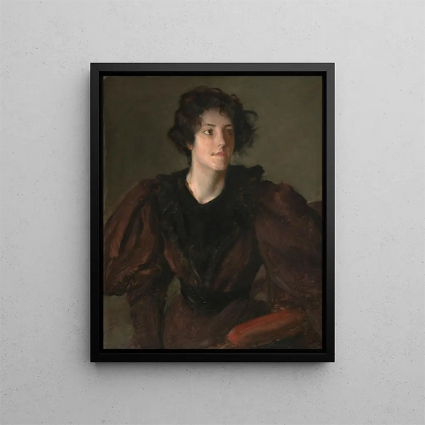 Study of a Young Woman - William Merritt Chase — framed artwork on a wall
