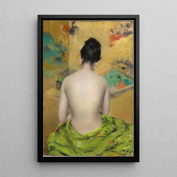 Study of Flesh and Gold Colors - William Merritt Chase — framed artwork on a wall