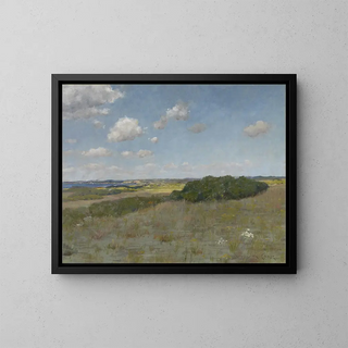Light and shadow at Shinnecock Hills - William Merritt Chase — framed artwork on a wall