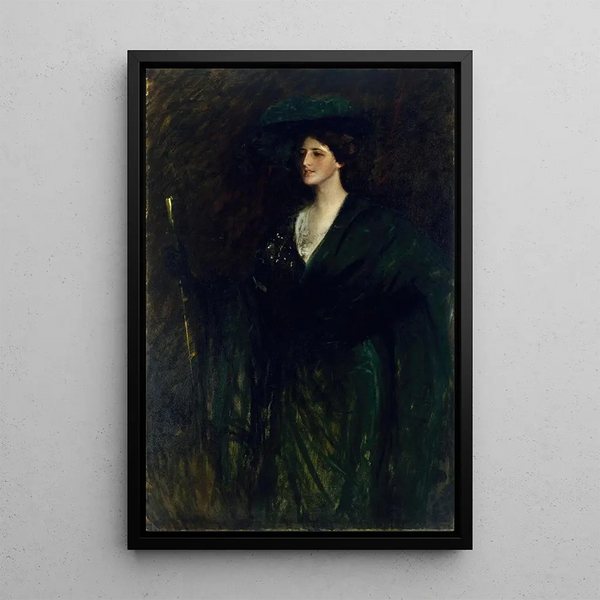 The Emerald Lady - William Merritt Chase — framed artwork on a wall