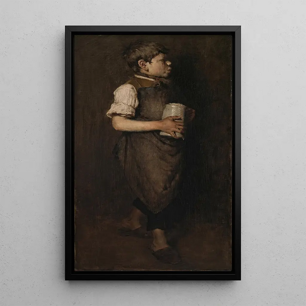 The boy whistling - William Merritt Chase — framed artwork on a wall