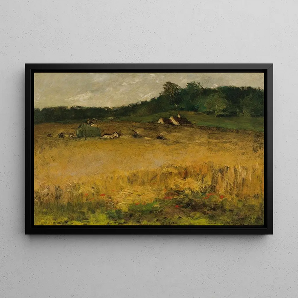 Wheat Field Painting - William Merritt Chase — framed artwork on a wall
