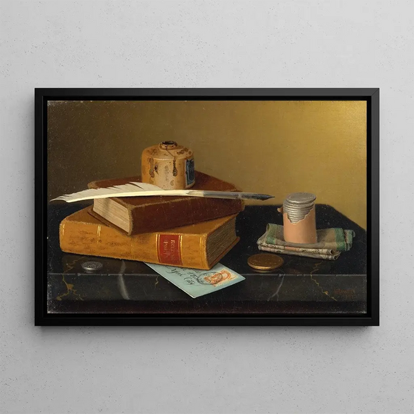 La table des banquiers - William Michael Harnett — framed artwork on a wall