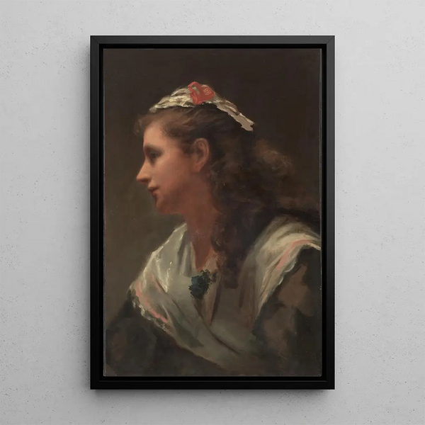 Son premier modèle, Mlle Russell - William Morris Hunt — framed artwork on a wall