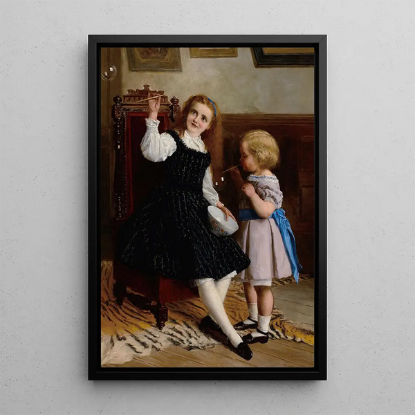 Bubbles - William Oliver — framed artwork on a wall