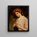 Emma Ivory knitting a sweater - William Oliver — framed artwork on a wall