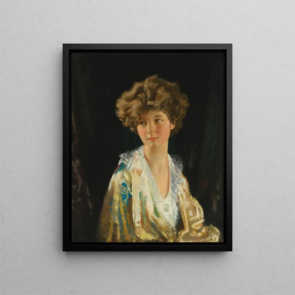 Portrait of Lady Evelyn Herbert - William Orpen — framed artwork on a wall