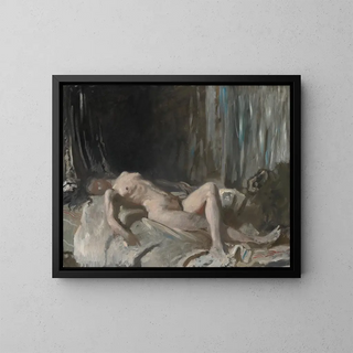 Study of a Female Nude - William Orpen — framed artwork on a wall