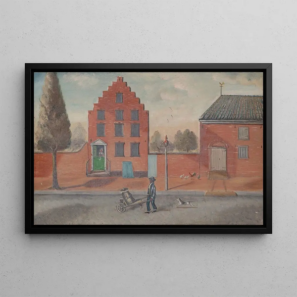 William P. Chappel - Butter churner painting — framed artwork on a wall