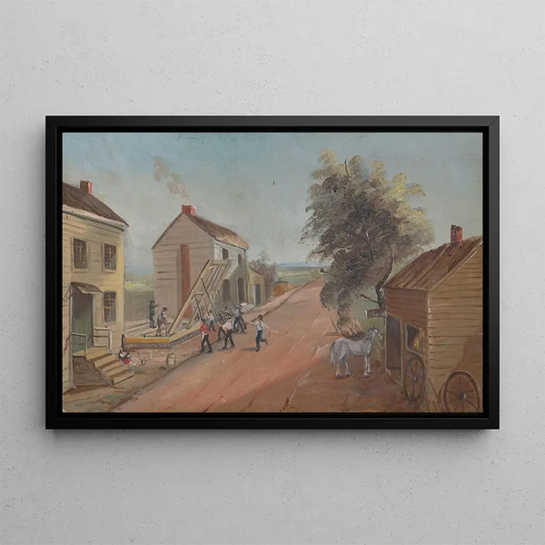 House elevation painting - William P. Chappel — framed artwork on a wall