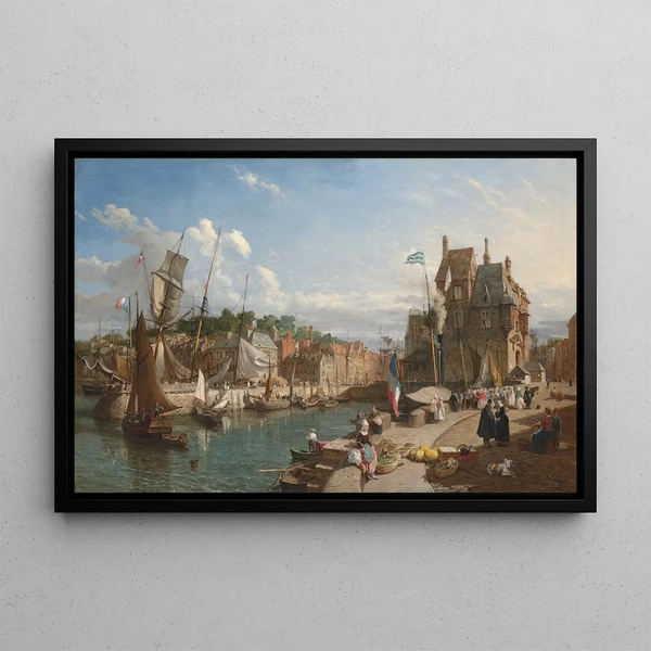 Honfleur, Normandy - William Parrott — framed artwork on a wall
