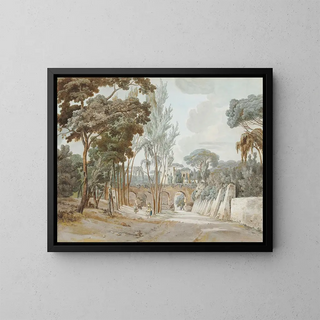 Ancient aqueducts near Capodichino - William Pars — framed artwork on a wall