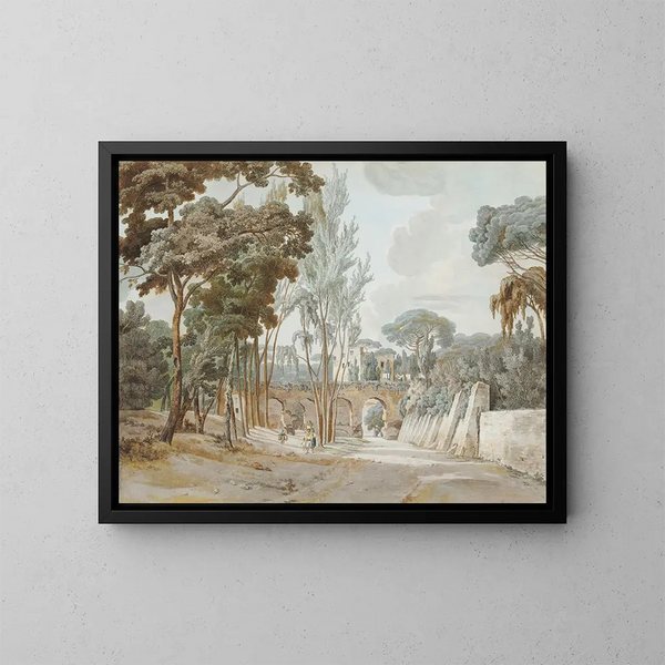 Ancient aqueducts near Capodichino - William Pars — framed artwork on a wall