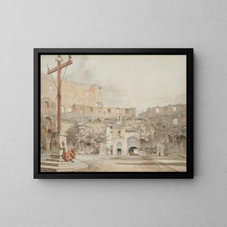 Interior of the Colosseum, Rome - William Pars — framed artwork on a wall