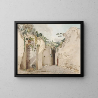 La Grotte de Posillipo - William Pars — framed artwork on a wall