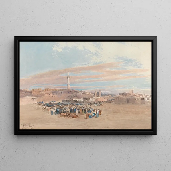 The marketplace in Tanta, Egypt - William Paton Burton — framed artwork on a wall