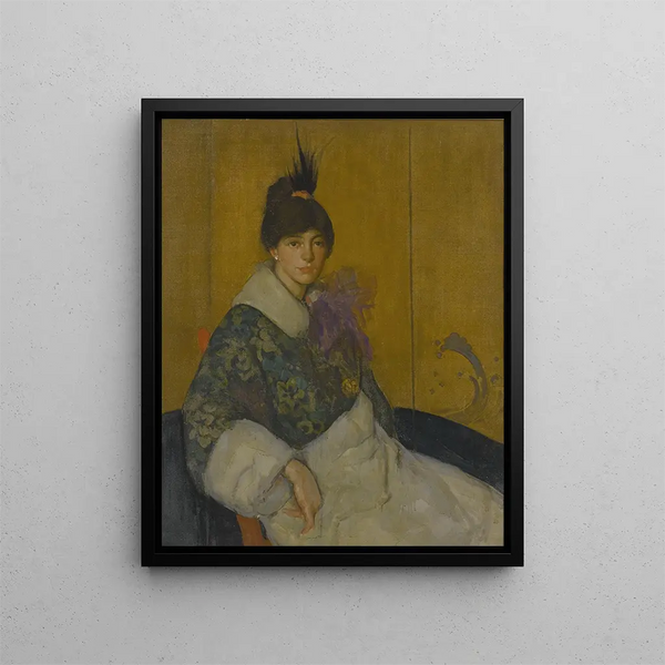 The Green Coat - William Penhallow Henderson — framed artwork on a wall