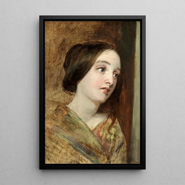 Study of a Young Girl - William Powell Frith — framed artwork on a wall