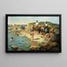 Boys swimming on a rocky coast - William Pratt — framed artwork on a wall
