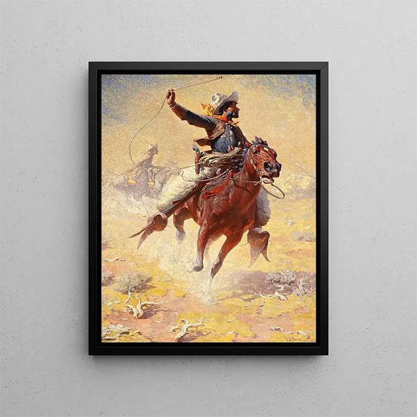 The Lasso - William Robinson Leigh — framed artwork on a wall