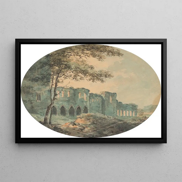 Ruin of Abbey - William Sawrey Gilpin — framed artwork on a wall