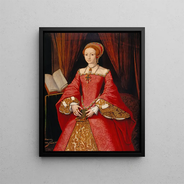 Elizabeth I when she was a princess - William Scrots — framed artwork on a wall