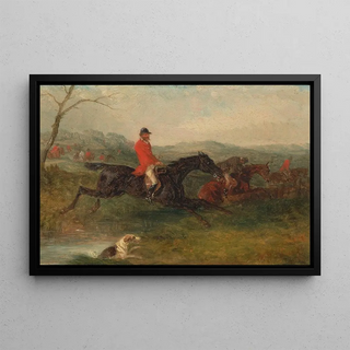 William Shayer - Foxhunting Clearing a Brook.webp