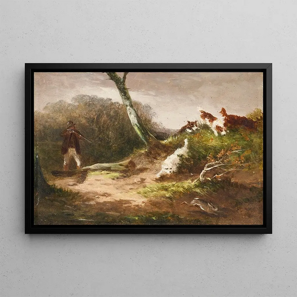 Group of shooting - William Shayer — framed artwork on a wall