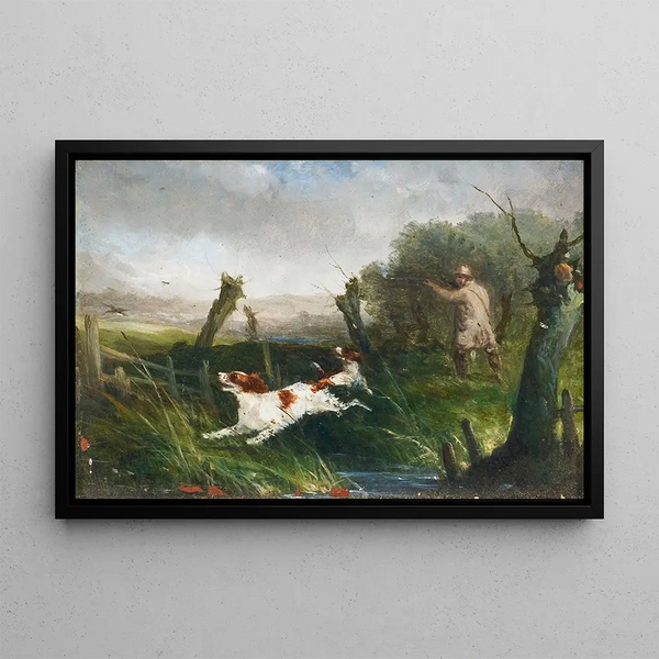 Hunting Hare Painting - William Shayer — framed artwork on a wall