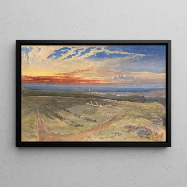 Tombes des Officiers dans le Fort sur la Colline de Cathcart - William Simpson — framed artwork on a wall