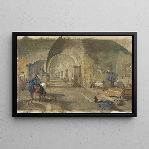 Interior of Fort Nicolas Sebastopol Crimea - William Simpson — framed artwork on a wall