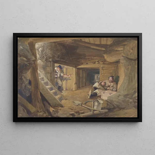 Mine dans le bastion du Mat Sébastopol Crimée - William Simpson — framed artwork on a wall